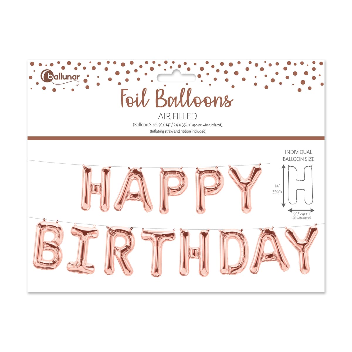 Bday rose gold foil balloon