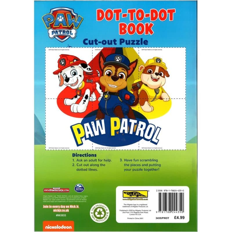 Paw Patrol Dot to Dot Book