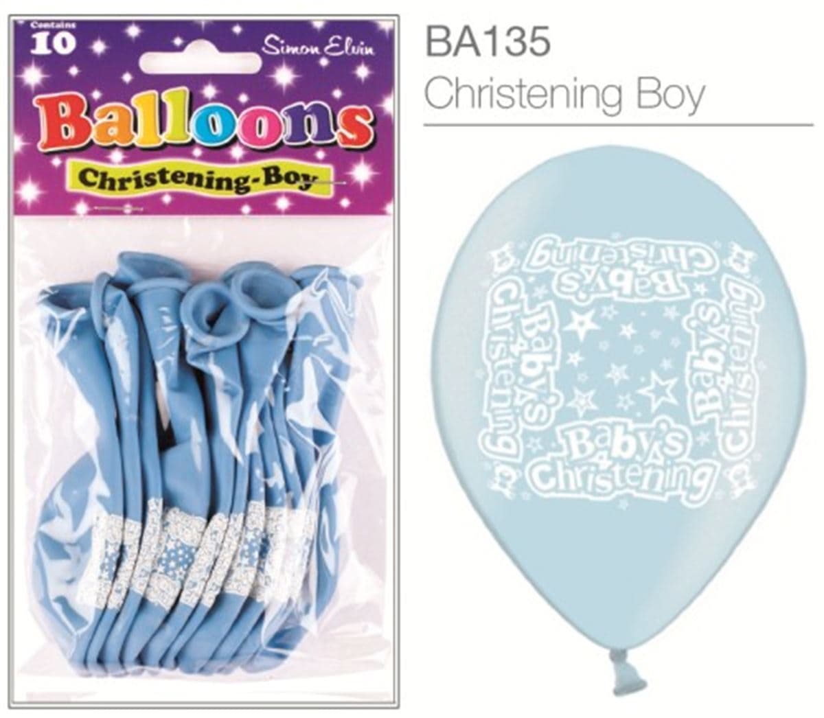 SE Christening-boy Printed Balloons