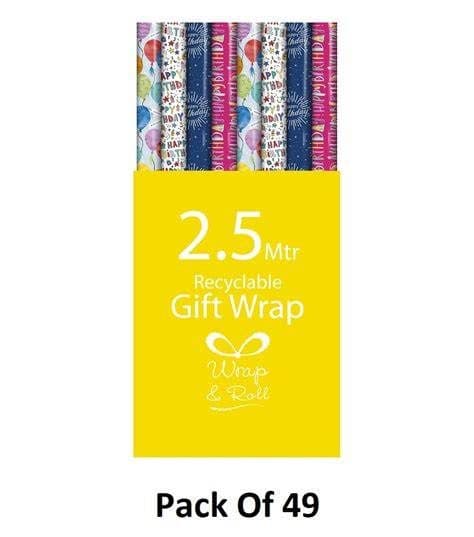 2.5M HBday 2 Giftwrap 49 Rolls