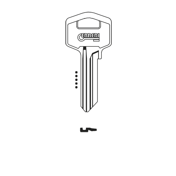 Errebi Cylinder Key Blankorion TSA20 SILICA TE15PIN TO SUIT TESA