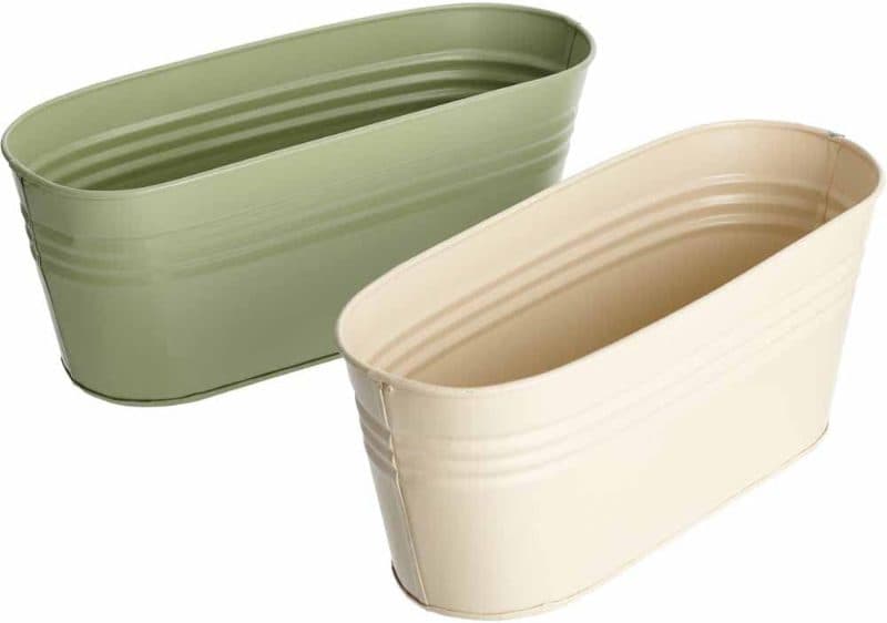 WL Metal Tin Trough Planter in Assorted Colours