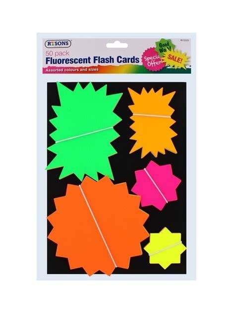 DGI 50PK Fluorescent Flash Cards