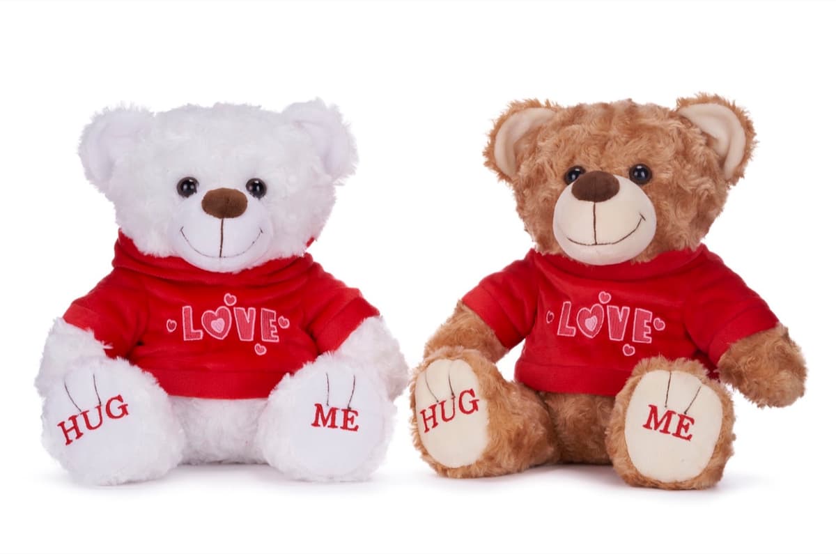 11" SITTING ROMEO BEAR 2ASST WITH BEAN BAG