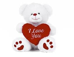 8"/20CM WHITE BEAR WITH HEART