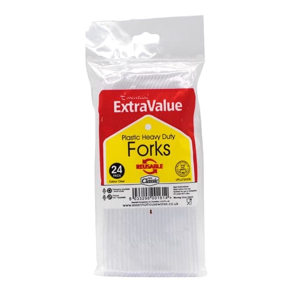 EV HD REUSABLE FORK CLEAR 24pc