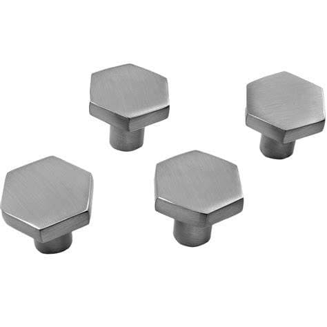 WK 4 Cabinet Door Knobs Satin Silver effect