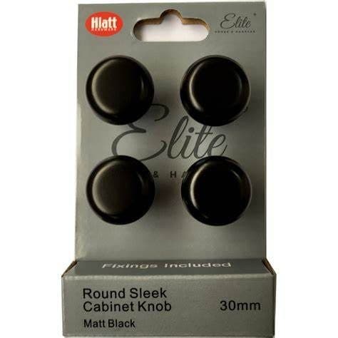 WK 4 Cabinet Door Knobs Matt Black effect