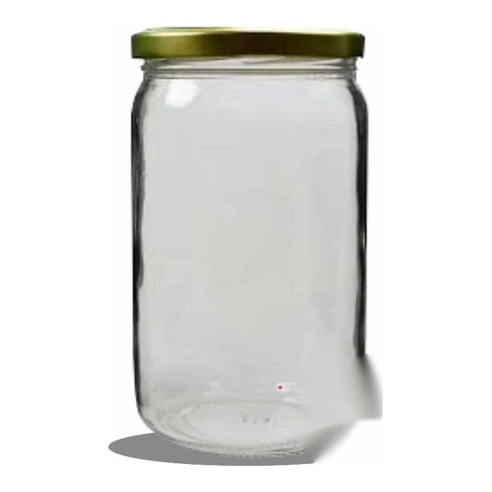 Glass Jar Round Gold Lid 1 Ltr