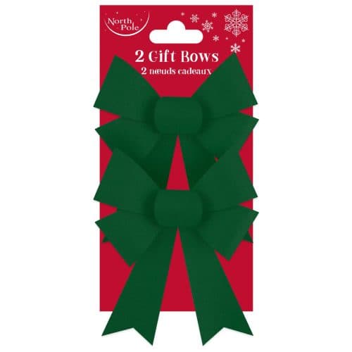 2PK VELOUR BOWS GREEN 48S