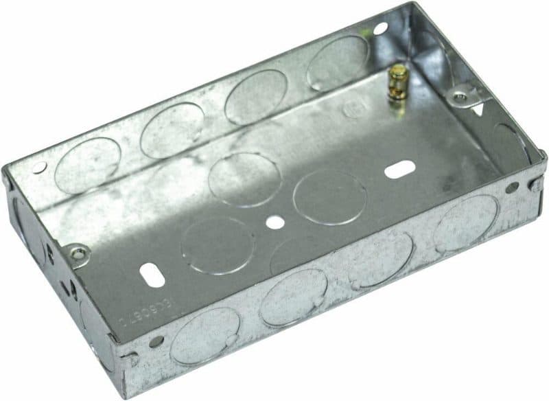 Metal 2 Gang Back Box 25MM Bulk Packed