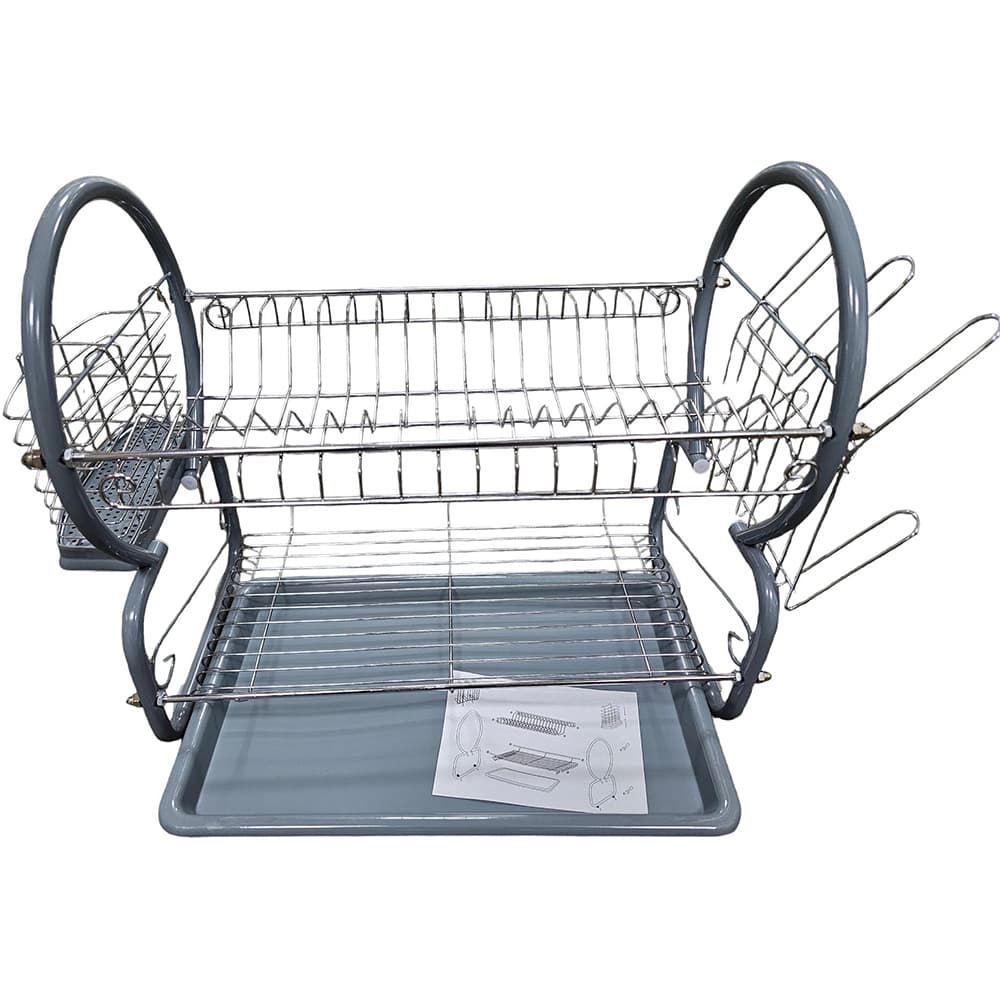 SOV 766 Double Dish Drainer Grey 42cm