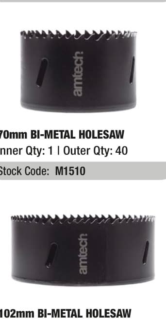 Am-Tech 102mm (4 inch) BI-Metal Holesaw
