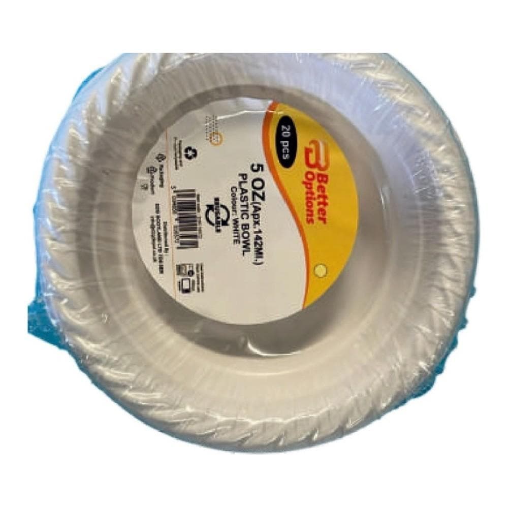 Better Options 5oz Plastic White Bowl 20pcs