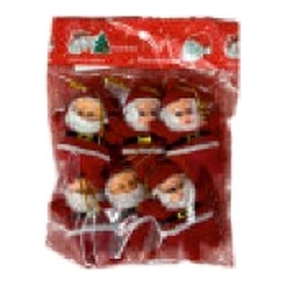 Christmas 3" Flocking Santa 6Pcs/Set