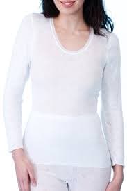 Ladies Pointelle Thermal Long Sleeve Vest