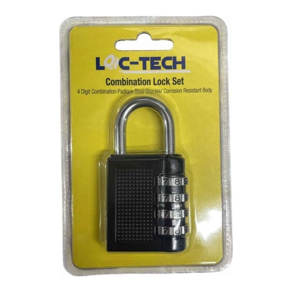 Loc-tech Combination Lock Set 4 Digit Black