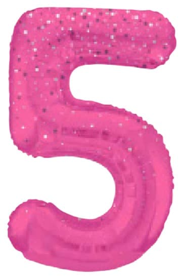 Unique 34" GLITZ 5 Pink Printed Prism Foil Balloon