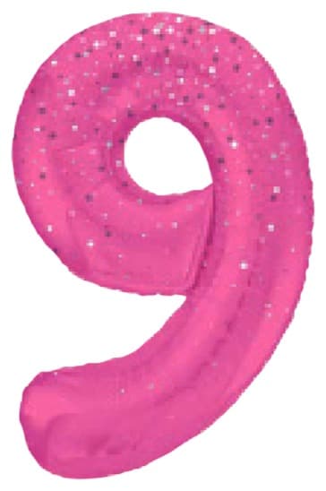 Unique 34" GLITZ 9 Pink Printed Prism Foil Balloon