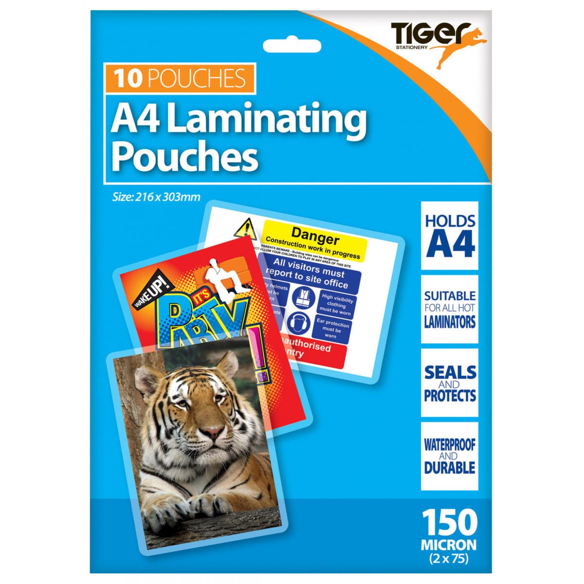 Tiger A4 Pack 10 150m Laminating Pouches