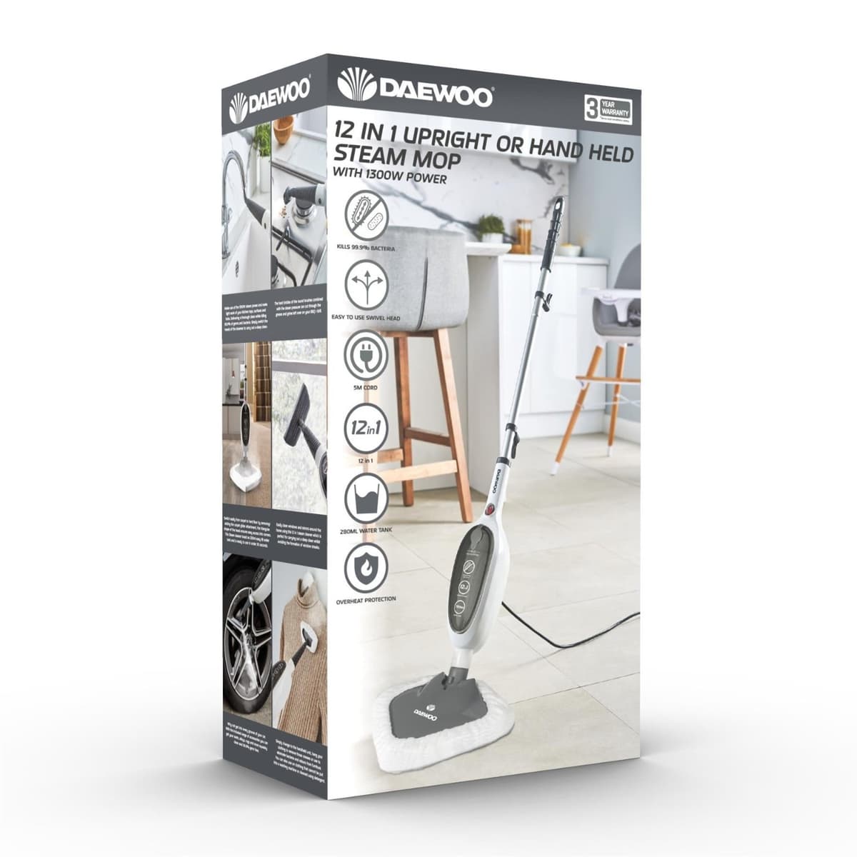 Daewoo Xr 1300W 12 In 1 Hand Held Steam Mop