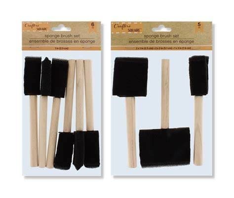 A set Of Wooden Sponge Brush Set Asst Sizes