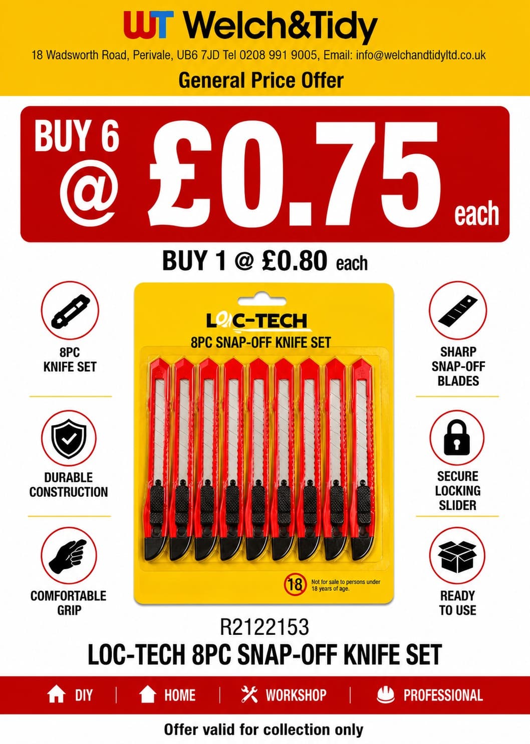 Loc-Tech 8Pc Snap-Off Knife Set