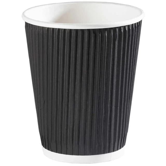 Better Options 25Pc 12oz/340ml Black Coffee Cups