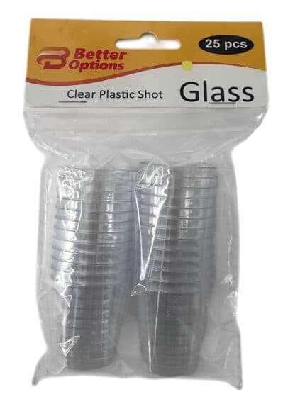Better Options 25Pcs Clear Plastic Shot Glass