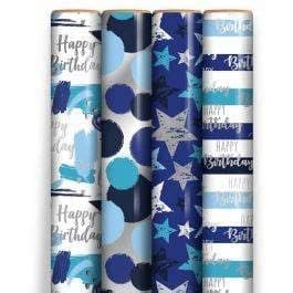 1.5M MALE METALLIC GIFTWRAP
36 Rolls