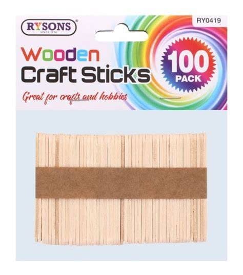 100 PK SML POPSICLE WOODEN CRAFT STICKS