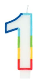 Unique Party RNBW BRDR NUMBR BDAY CANDLE #1
