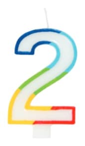 Unique Party RNBW BRDR NUMBR BDAY CANDLE #2