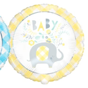 Unique Party Unique YLWFLRL ELPHN Foil Balloon 18" Package"