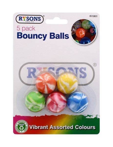 5PK BOUNCY BALLS ASST COLOURS