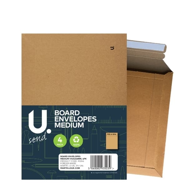Martello C5 Board Envelops 175x250mm, 4pk