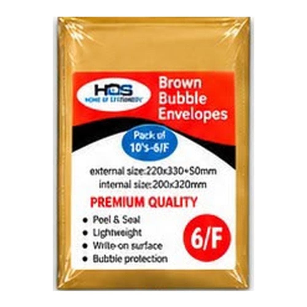HOS Brown Bubble Envelopes - A
100 X 165mm PK 10
