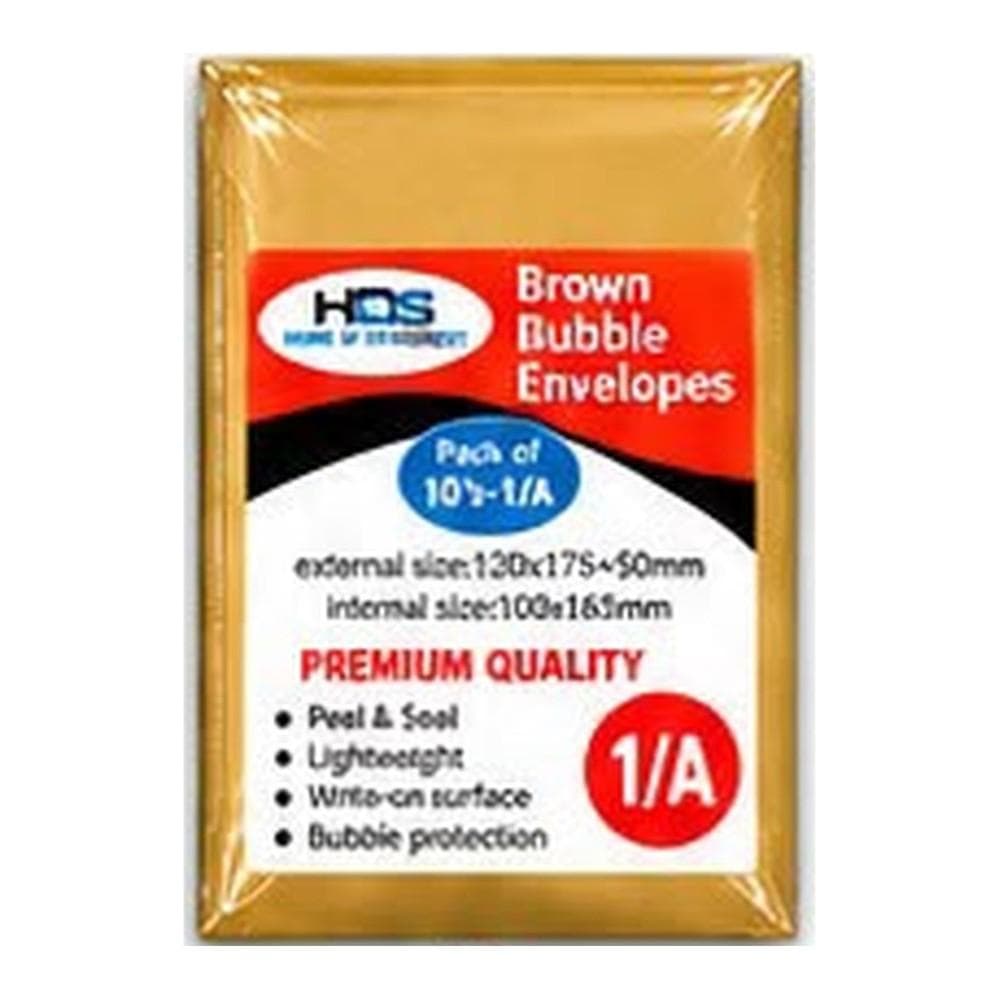 HOS Brown Bubble Envelopes - B
120 X 215mm PK 10