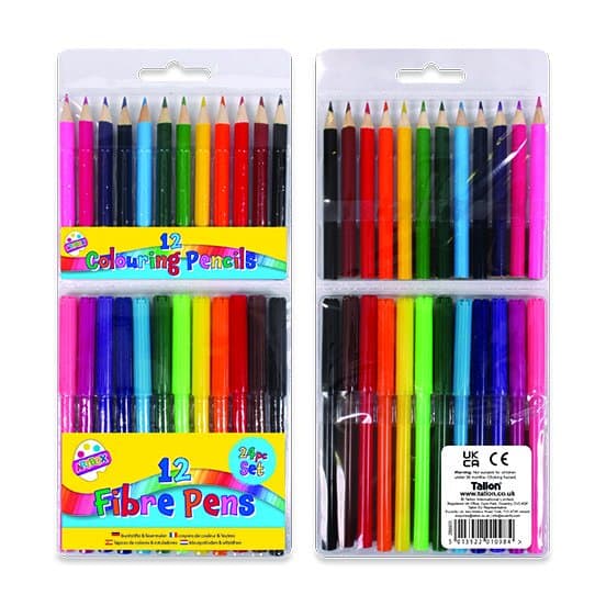 Tallon 12 Fibre pens & 12 1/2 Size Pencils