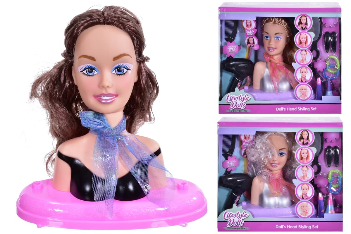 Kandy Toys Dolls Head Stying Model & Accessories "it's Girl Stuff"