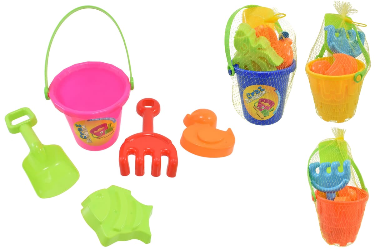 Kandy Toys 5pc Small Bucket Sets - 4 Assorted - "nalu" - Netted 12450