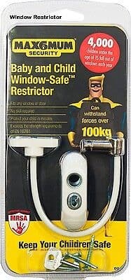 Window Restrictor - White - Maximum Security Packaging