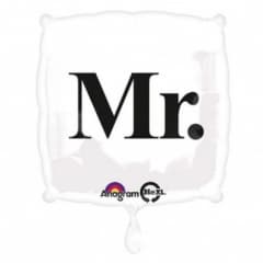 Standard Metallic Foil Balloon : "Mr." on White