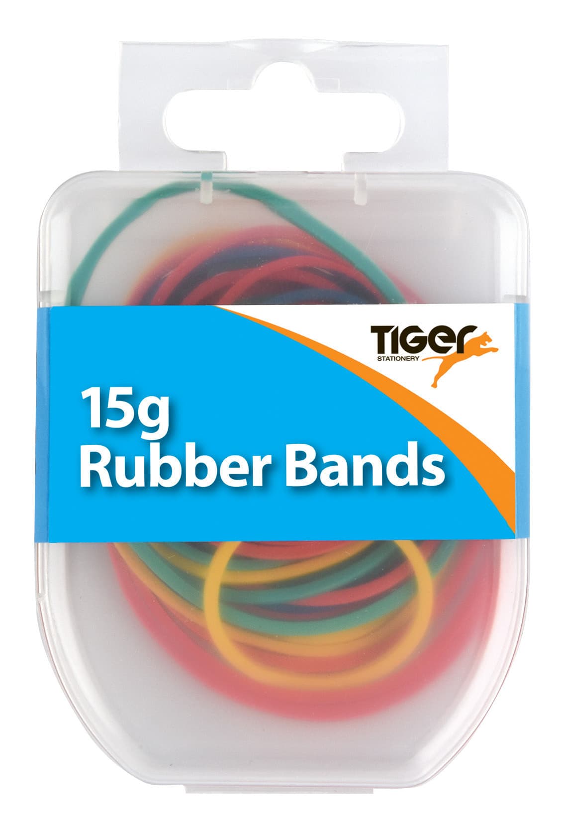 Tiger Essential 15g Rubber Bands Coloured
