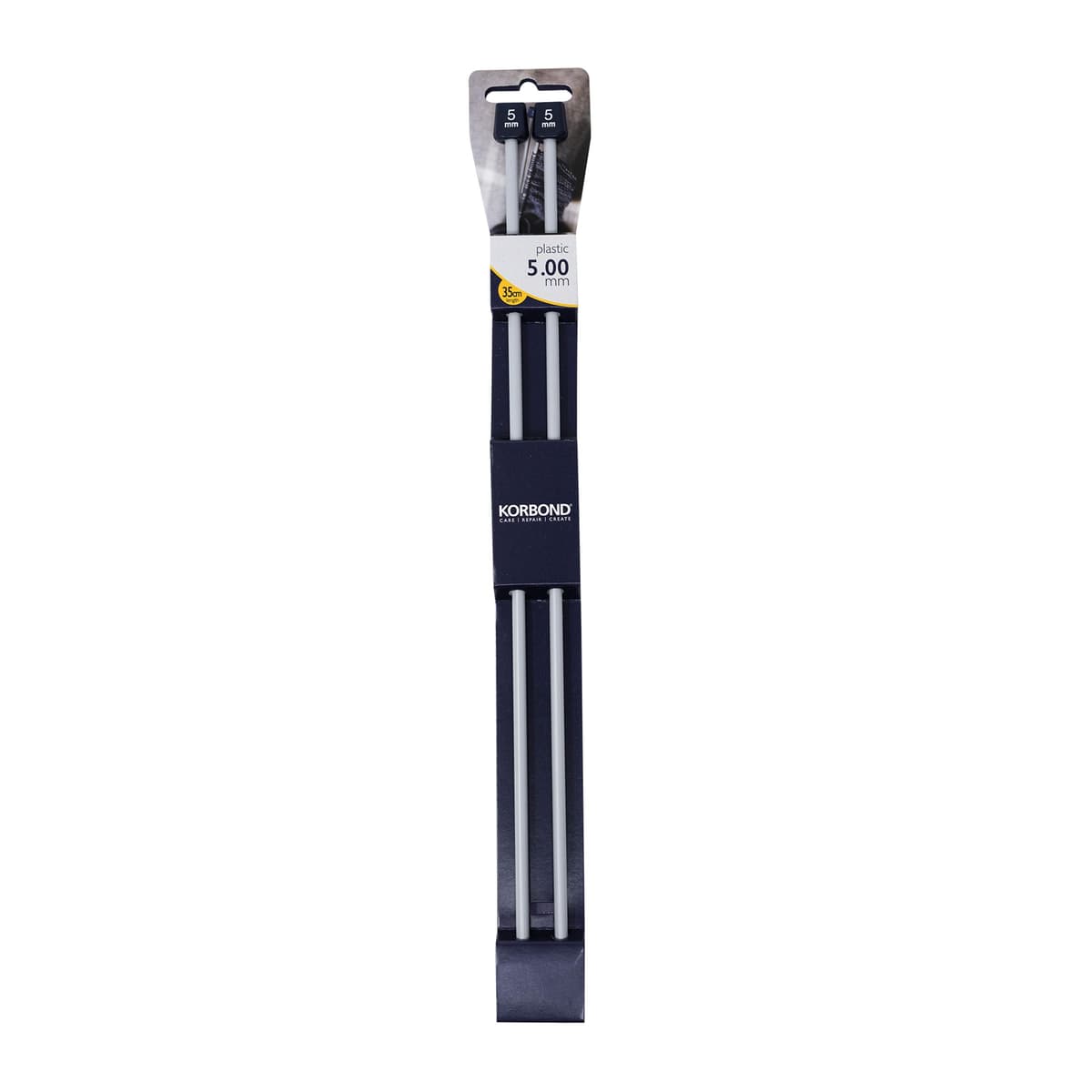 Korbond Knitting Needles 5.00mm X 35cm Plastic