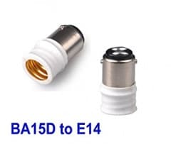 DA BA15D E14 White Adaptor
