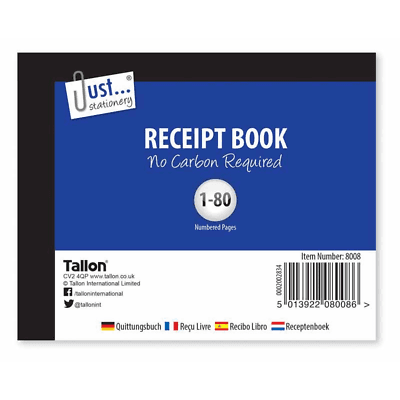 Tallon Receipt Book - Half Size