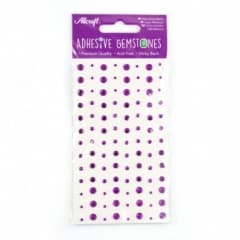 Adhesive Gemstones Purple (104 Pieces)