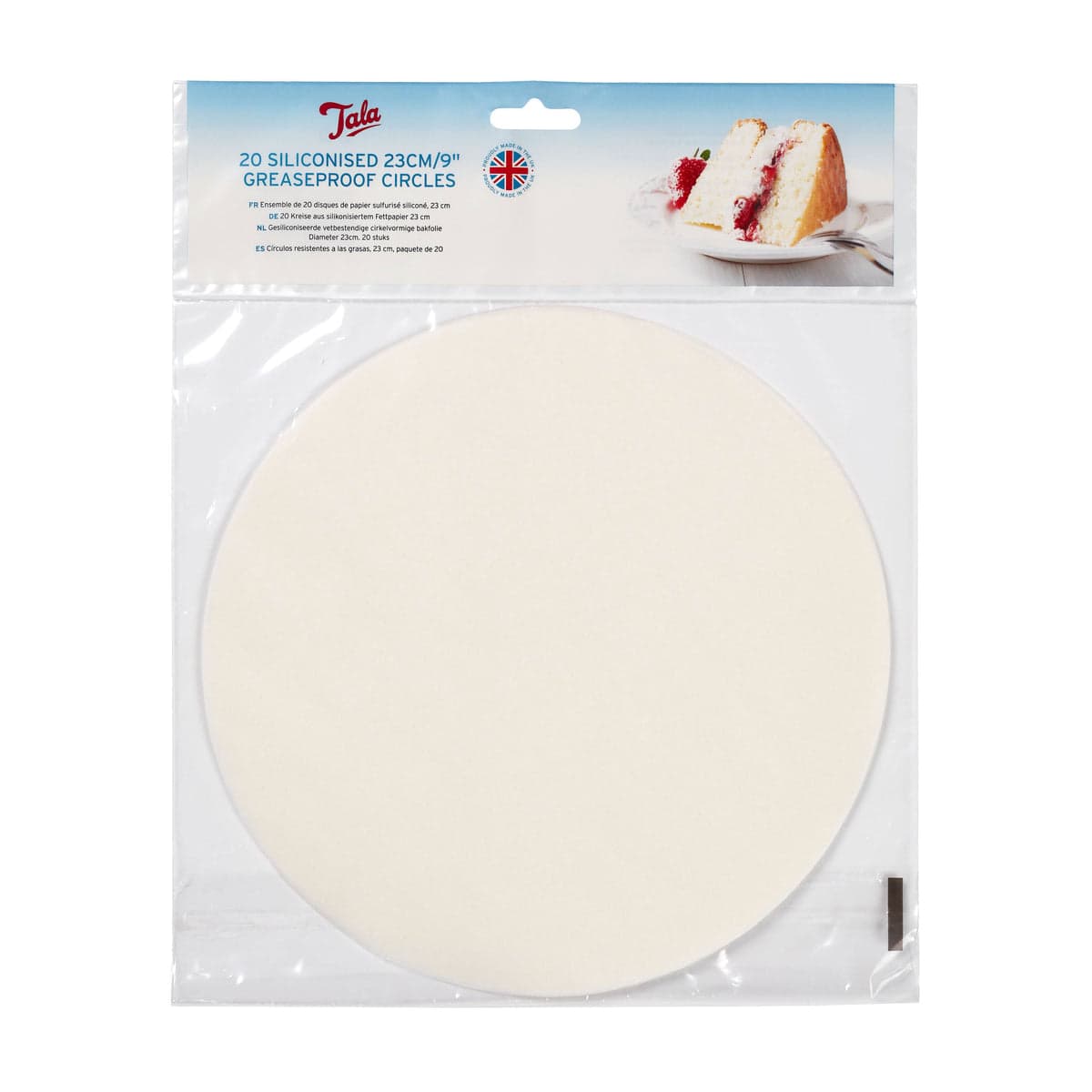 Tala 23cm Siliconised Greaseproof Circles Pack 20