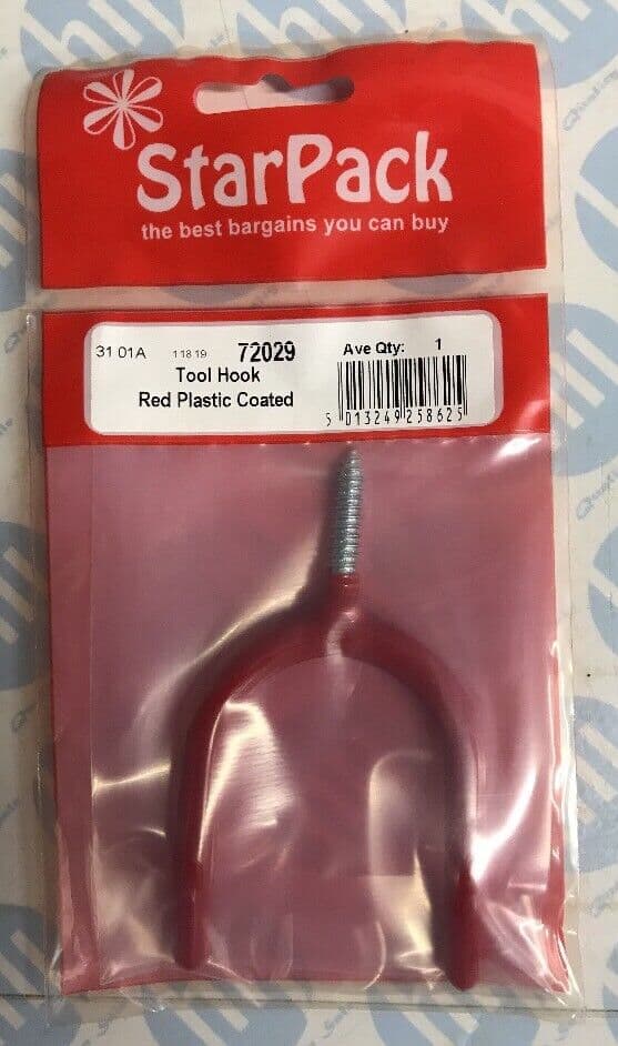 Star Pack RED PLASTIC COATED HOOK TOOL(72029)